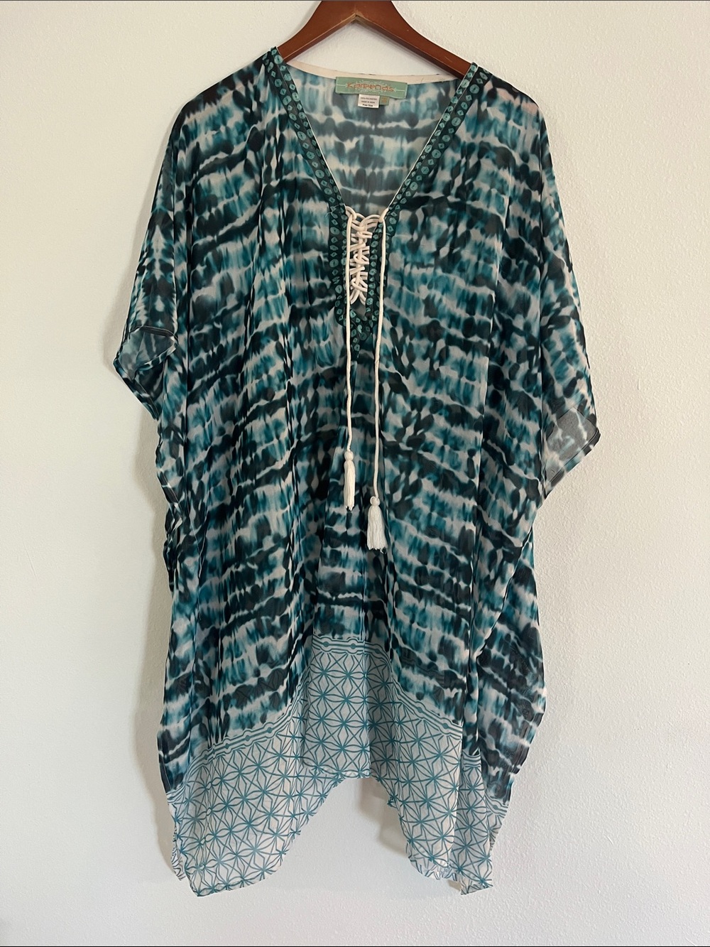 Boutique Blue Printed One Size Swim Cover